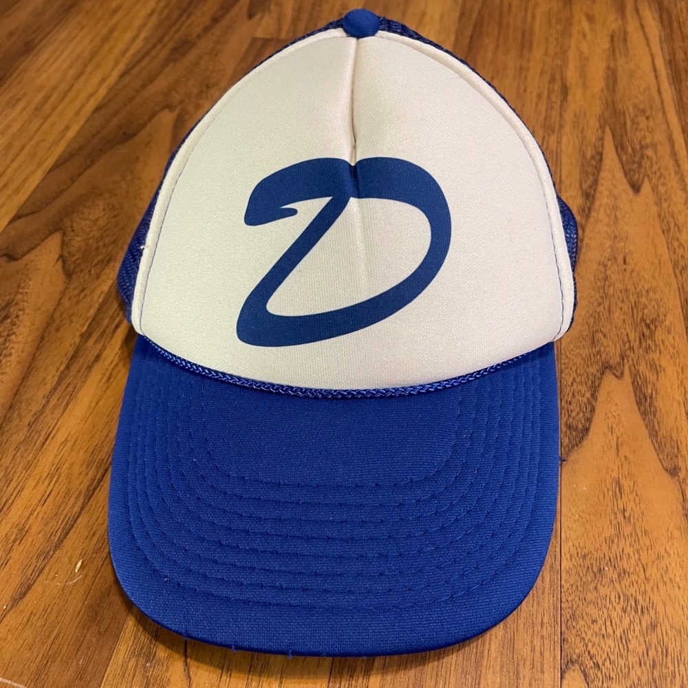 Otto Collection Trucker Hat Mens OSFM Blue White D Logo Mesh Snapback Cap